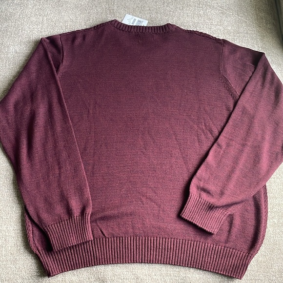 NWT Men’s XL Haggar Long Sleeve Burgundy Sweater - Picture 6 of 6